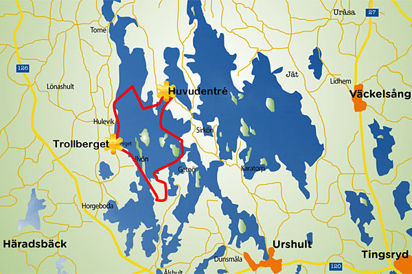 Kort over Nationalpark Åsnen Kort over Nationalpark Åsnen