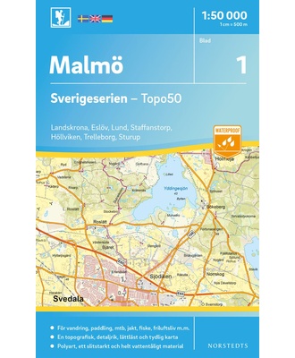 Malmö Sverigeserien - Topo50 - blad 1