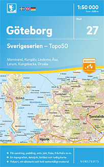 Göteborg Sverigeserien - Topo50 - blad 27. Målestok 1:50.000