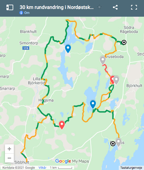 30 km udfordrende rundvandring 30 km udfordrende rundvandring
