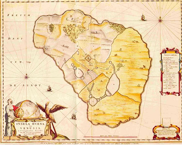 Kort over Ven. Kobberstik fra 1663