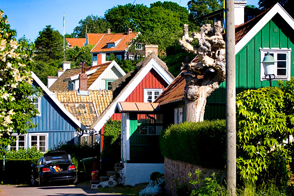 De gamle fiskerhuse er omdannet til moderne boliger