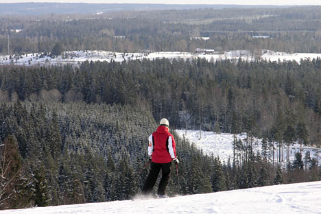 Udsigt fra toppen af Mullsjö Alpin