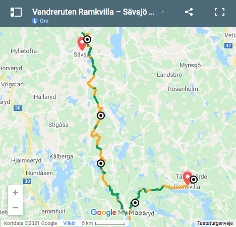 Vandreruten Höglandsleden: Ramkvilla - Sävsjö