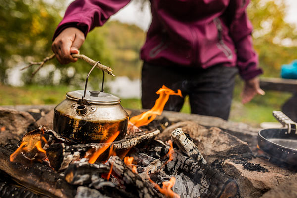 Bålhygge ved shelteret