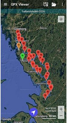 Hallandsleden. GPX-fil