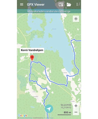 Utvandrarleden Vandrerute. GPX-fil