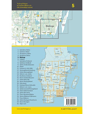 Cykelkartan 5 - Blekinge midt og øst. Småland syd