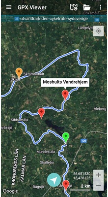 Utvandrarleden Cykelrute. GPX-fil