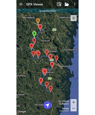 Tjustleden. GPX-fil