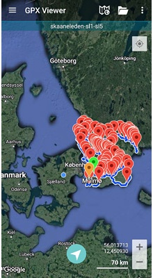 Skåneleden SL1-SL5. GPX-fil