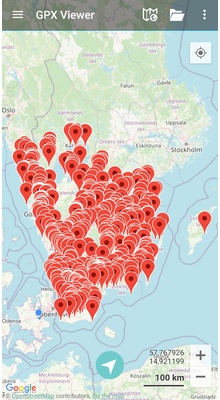 Shelters i Sydsverige. GPX-fil