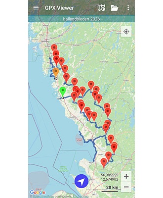 Hallandsleden. GPX-fil