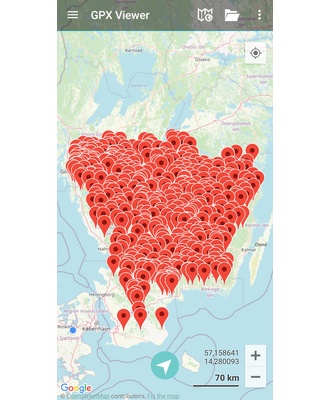 Badesøer i Sydsverige. GPX-fil