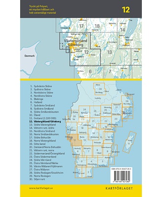 Cykelkartan 12 - Västergötland med Gøteborg