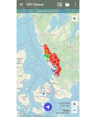 Hallandsleden. GPX-fil