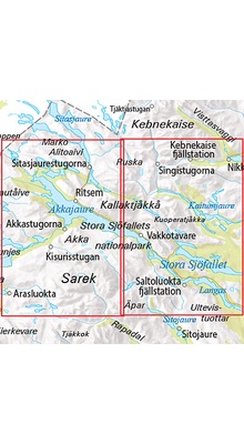 Outdoorkartan blad 2: Nikkaluokta Sarek Saltoluokta