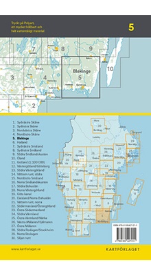 Cykelkartan 5 - Blekinge midt og øst. Småland syd