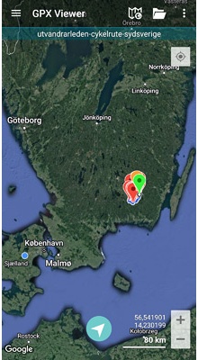 Utvandrarleden Cykelrute. GPX-fil