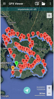 Skåneleden SL1-SL5. GPX-fil