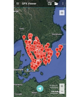 Fugletårne i Sydsverige. GPX-fil