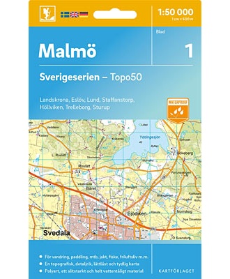 Malmö Sverigeserien - Topo50 - blad 1
