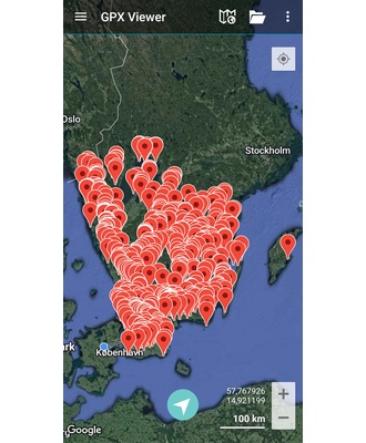 Shelters i Sydsverige. GPX-fil