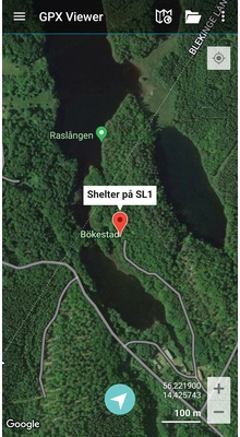 Shelters i Sydsverige. GPX-fil