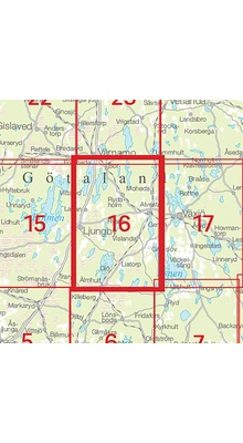 Ljungby Sverigeserien - Topo50 - blad 16