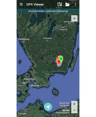 Utvandrarleden Cykelrute. GPX-fil