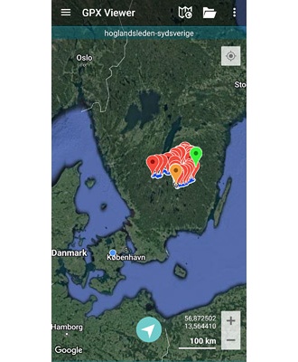 Höglandsleden. GPX-fil