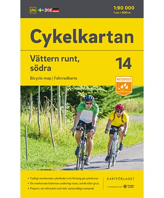 Cykelkartan 14 - Vättern rundt, sydlige del