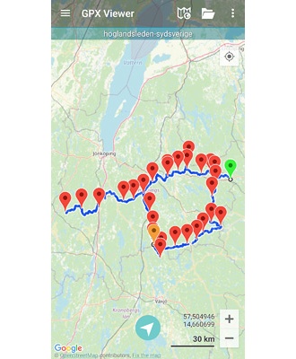 Höglandsleden. GPX-fil