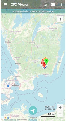 Utvandrarleden Cykelrute. GPX-fil