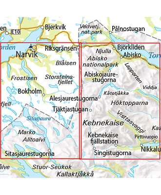 Outdoorkartan blad 1: Abisko Kebnekaise Nikkaluokta