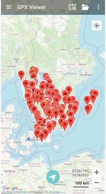 Fugletårne i Sydsverige. GPX-fil