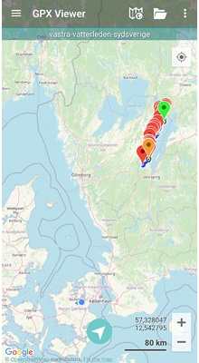 Västra Vätterleden. GPX-fil