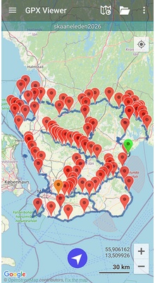 Skåneleden SL1-SL7. GPX-fil