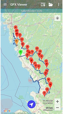 Hallandsleden. GPX-fil