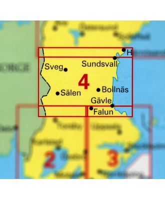 Norra Svealand / Södra Norrland Bil- & turistkort. Blad 4