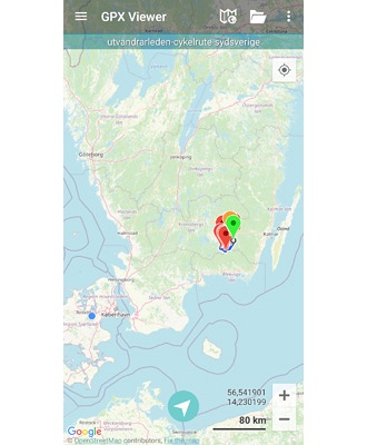Utvandrarleden Cykelrute. GPX-fil