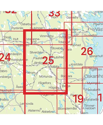 Hultsfred Sverigeserien - Topo50 - blad 25