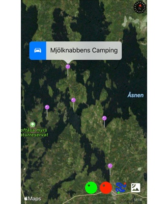 Campingpladser i Sydsverige. GPX-fil
