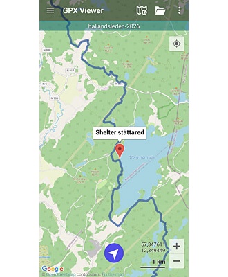 Hallandsleden. GPX-fil