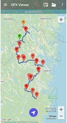Tjustleden. GPX-fil