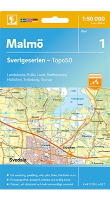 Malmö Sverigeserien - Topo50 - blad 1