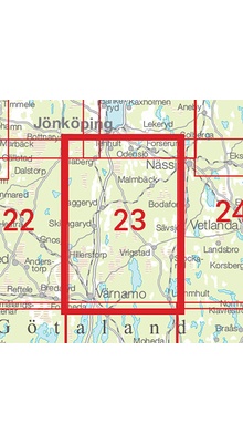 Värnamo Sverigeserien - Topo50 - blad 23