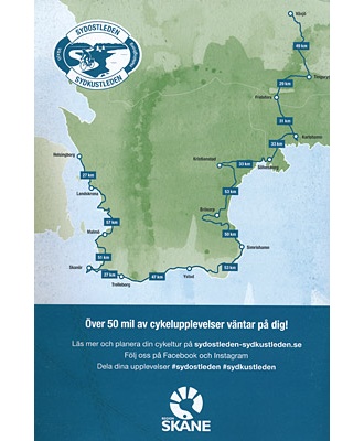 Cykelkort Sydostleden og Sydkustleden