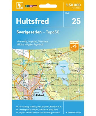 Hultsfred Sverigeserien - Topo50 - blad 25