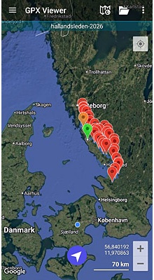 Hallandsleden. GPX-fil